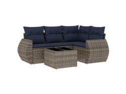 Maison Exclusive - Conjunto De Sofá De Jardín De 5 Piezas Con Cojines, Poliratán Gris