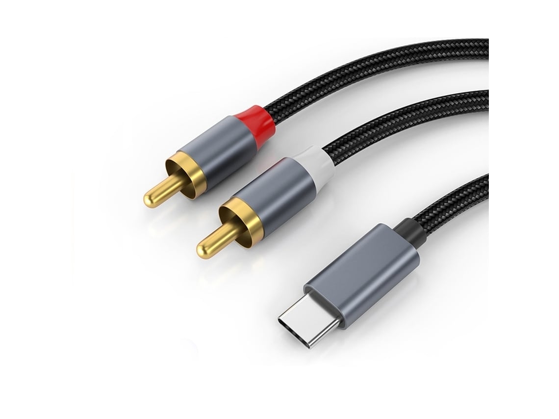 Cable De Audio Estéreo Usb-c A 2 Rca, Gris, 1,2 M*