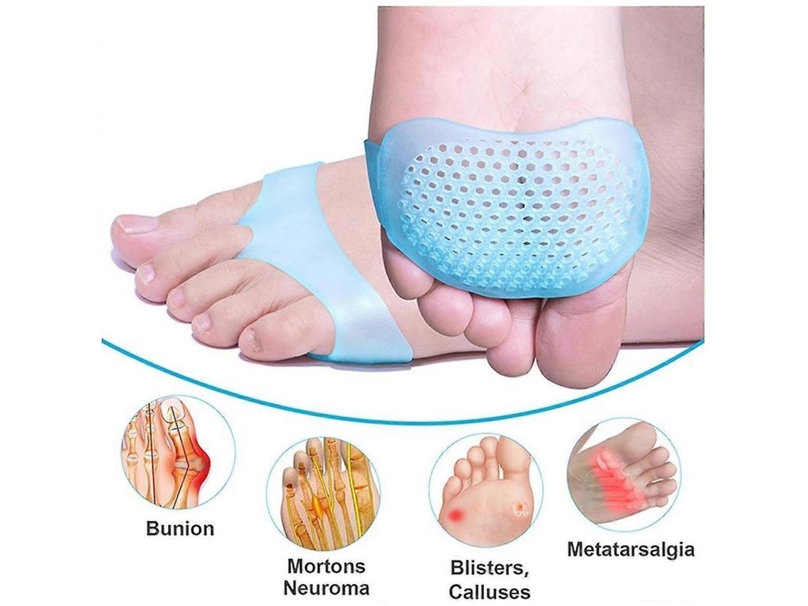 Almohadillas metatarsianas de acción rápida para mujer, de gel de silicona con calor, para el alivio del dolor en casos de metatarsalgia, neuroma y fatiga del pie, 5 pares.