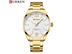 Reloj De Pulsera Informal De Cuarzo Para Hombre, De Acero Inoxidable (dorado Y Blanco), Sencillo Y Resistente Al Agua.