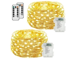 Dos Filas (de Unos 5 Metros De Largo) Con 50 Luces Led Alimentadas Por Batería Y