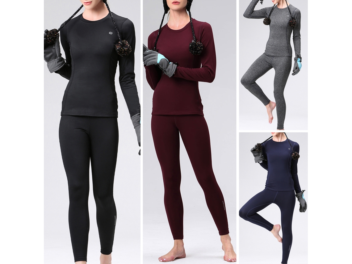 Conjunto De Ropa Térmica De Invierno Para Mujer De 2 Piezas Con Forro De Felpa, Cuello Redondo, Manga Larga Y Pantalones Gruesos Y Cálidos.