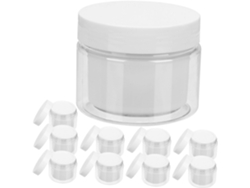 Conjunto De 10 Potes Cosméticos Com Tampas Antivazamento Para Loções E Manteigas.