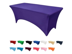 Rebe-manta Elástica Para Mesa Rectangular 6 Pies, Lavable, Antiarrugas Y Resistente A Manchas, Color Morado
