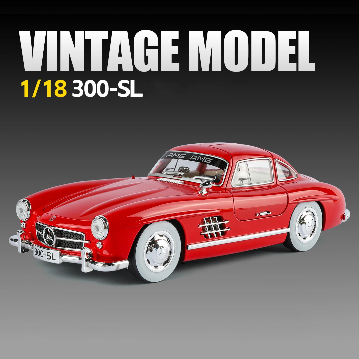 (rojo) Coche De Juguete A Escala 1:18 De Aleación, De Metal Fundido A Presión Con Mecanismo De Retroceso, Sonido Y Luz.