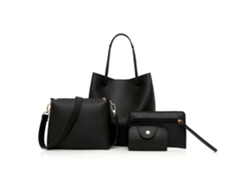 Conjunto De Bolso Tote De Piel Sintética Para Mujer Con Bolso Cruzado, Bolso De Mano Y Tarjetero.