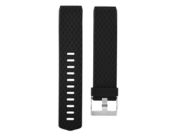 Pulsera De Silicona De Reemplazo Para Brazalete Inteligente Fitbit Charge 2 Con Patrón De Diamantes Negro