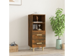 Aparador | Vitrina buffet 34,5x34x90 cm Madera tratada Color roble ahumado