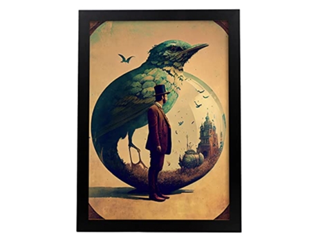 NACNIC Poster Arrendajo En Estilo Surrealismo Cinematográfico Ilustraciones Y Grabados De Historieta Abstracta Y Artística A3 Marcos Negros