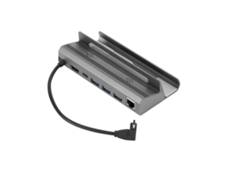 Estación de acoplamiento Bestvite, cargador rápido 4K, 60 Hz, Gigabit Ethernet, 100 W, gris