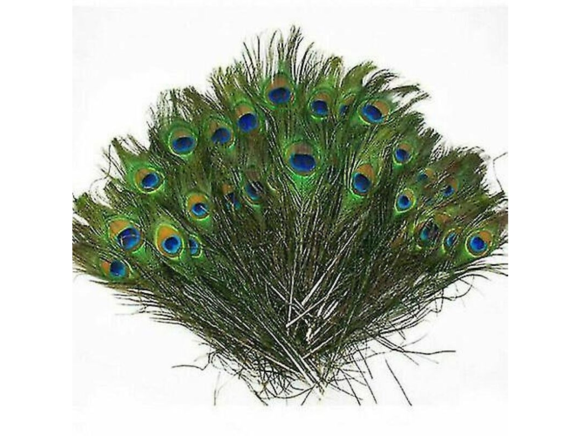 2026-100 Plumas Cola Pavo Real Natural 25-30cm Calidad Alta Para Decoración Manual Boda Diy 50 Unidades
