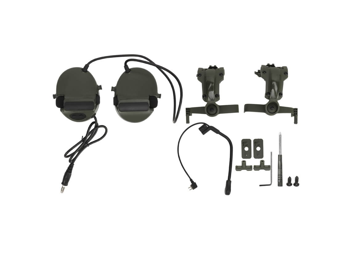 Vlrla-auriculares De Tiro Con Micrófono Cascos De Protección Auditiva Para Actividades Al Aire Libre Verde