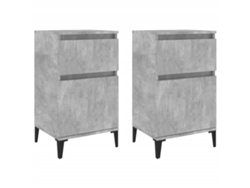 Maison Exclusive - Mesitas De Noche 2 Uds Gris Hormigón 40x35x70 Cm