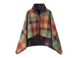 Manta De Franela Portátil, Manta Poncho Suave Y Cálida, Manta Chal Enrejada (color, 100x40cm) Cuich