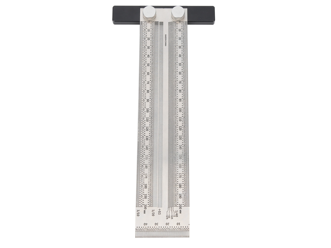 Regla Lineal De Acero Inoxidable De 200 Mm Con Orificios Y Escala Para Trabajos De Carpintería De Precisión.