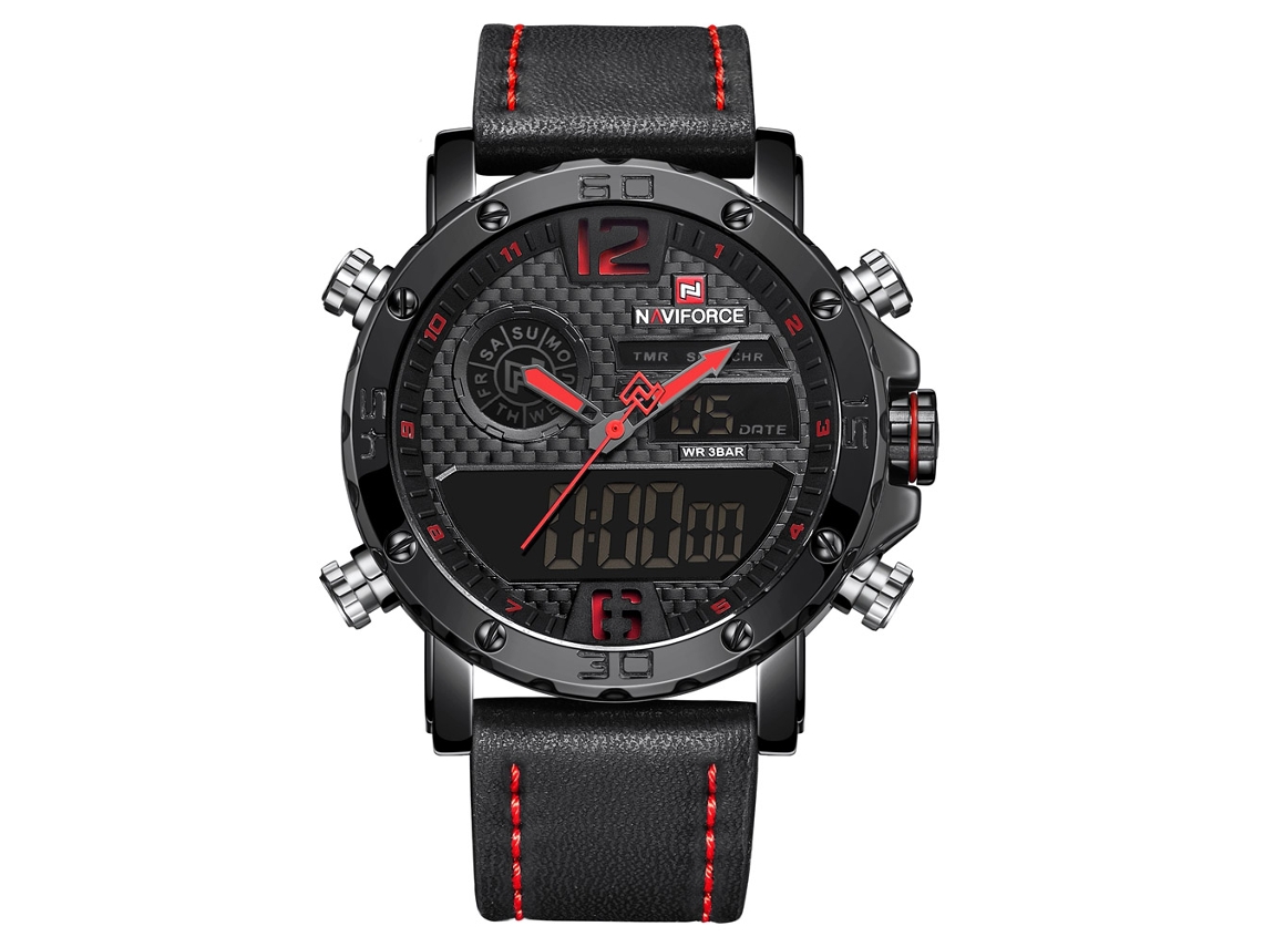 Reloj Electrónico Para Hombre, Resistente Al Agua Hasta 30 M, De Piel Sintética Con Calendario.