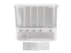 Caja Dispensadora Com 5 Compartimentos Para Grãos, Cereais E Alimentos Secos Na Cozinha