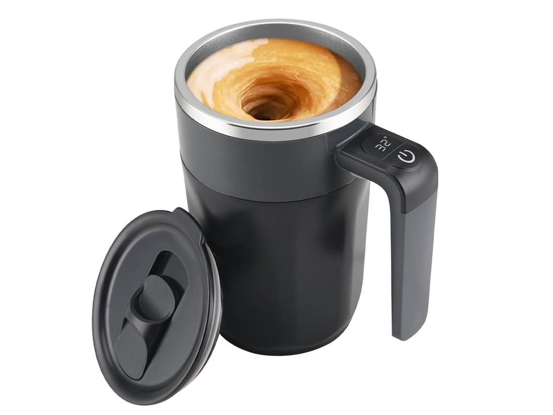 Taza De Café Automezcladora Con Indicador De Temperatura, Recargable, Automática (negra)