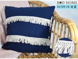 Almofada Con Franjas De Algodão Azul 45*45cm BOD HOME