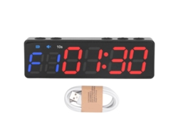 Timer De Academia Portátil Intervalo Treino Relógio Fitness Display Digital Grande Com Ímã Potente Azul E Vermelho