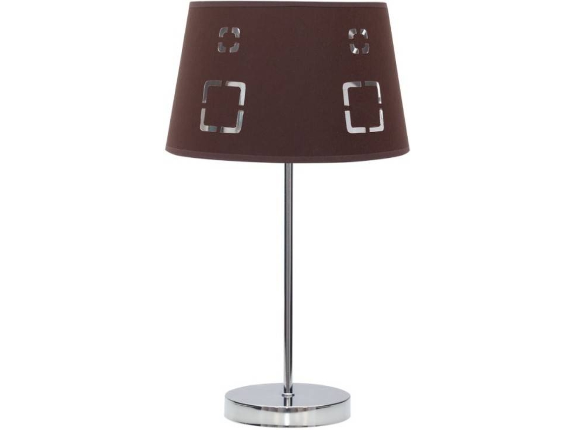 Lámpara de Mesa FABRILAMP Celaya (Marrón - Metal, Paño - 43x25 cm)