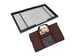 Parrilla plegable ligera para fogatas, con pintura resistente a altas temperaturas, resistente al agua y con calentamiento uniforme, ideal para acampar al aire libre.