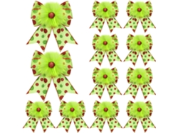 12 Lazos navideños de terciopelo rojo y verde, adornos para árboles y guirnaldas para la temporada navideña (artículos nuevos)