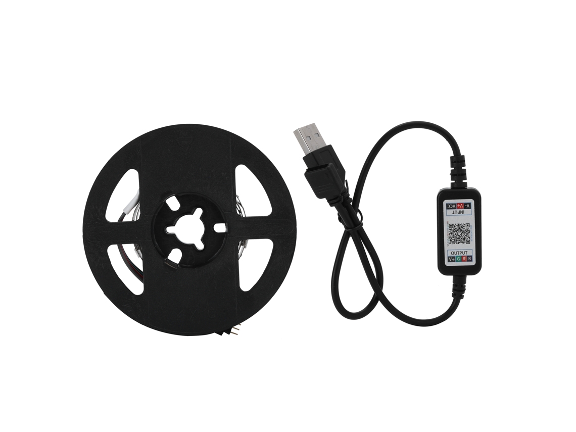 Tira De Luces Led Smd 5050 Rgb De 1 M, Controlada Por Usb Mediante Teléfono Móvil, Decorativa Para Fiestas, Navidad Y Bodas.