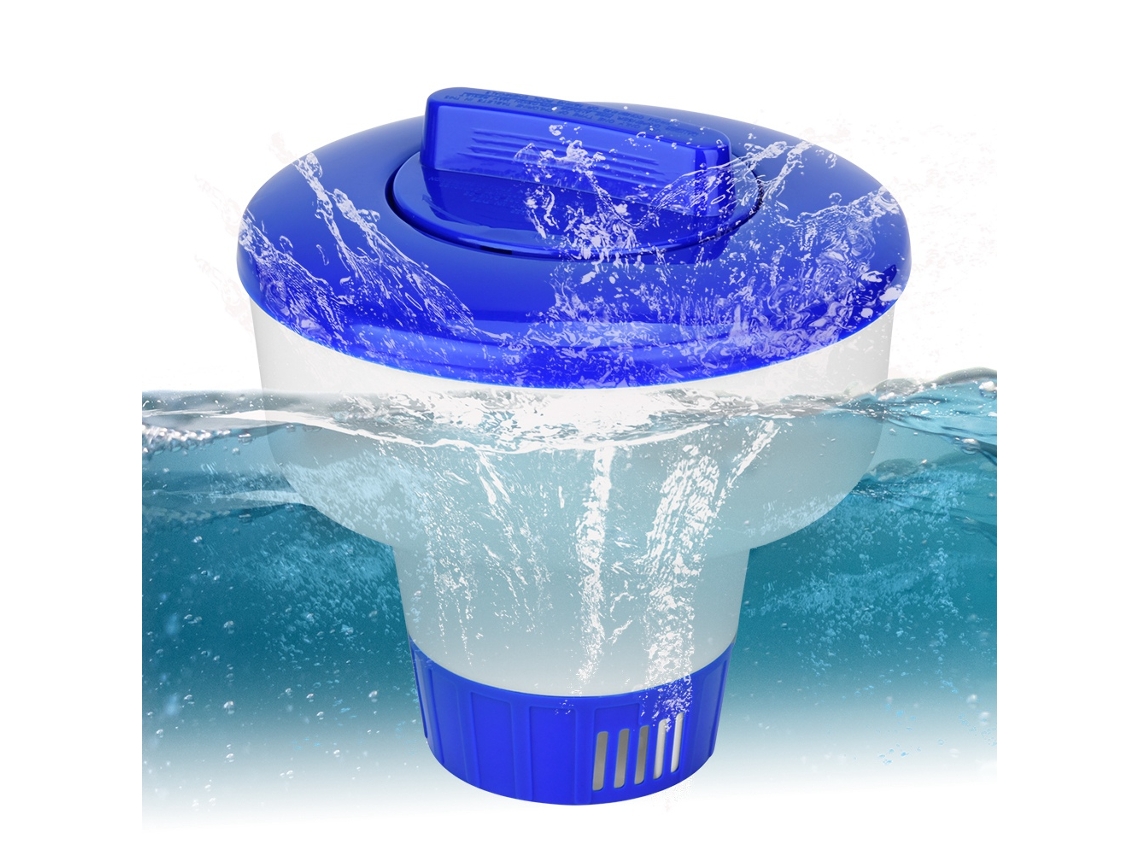 Dispensador de cloro flotante para piscina con pastillas de bromo