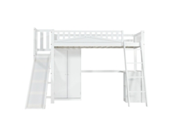 Cama Alta Escorrega Mobrio Madera Blanco (90x200)