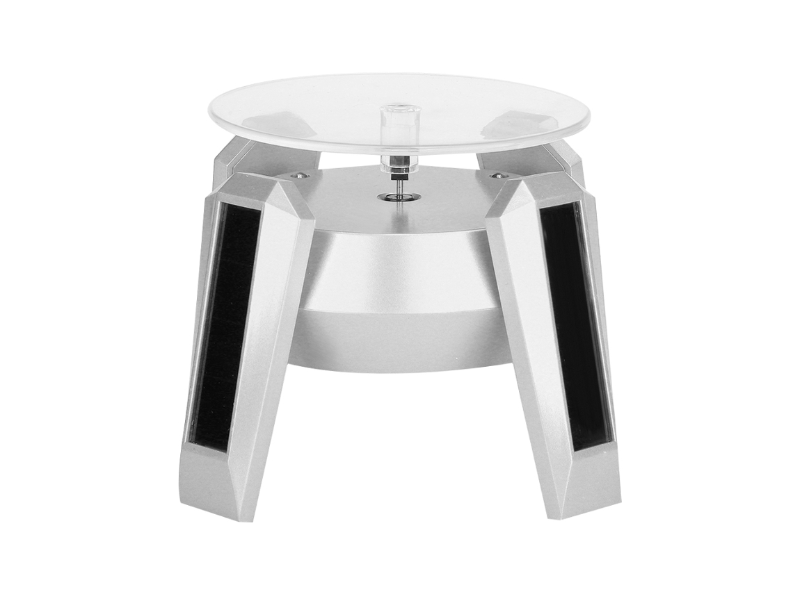 Soporte giratorio con energía solar para relojes, teléfonos, joyas y maquillaje