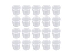 50 Vasos Plásticos Mini Con Tapa Contenedores Desechables Transparentes Para Condimentos Postres Snacks Material Pp