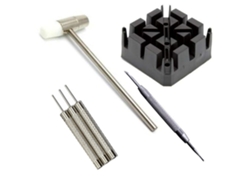 Kit De Remoção De Pulseira De Relógio Ferramenta Portátil Martelo Bloco Remover Pino Mola Preto