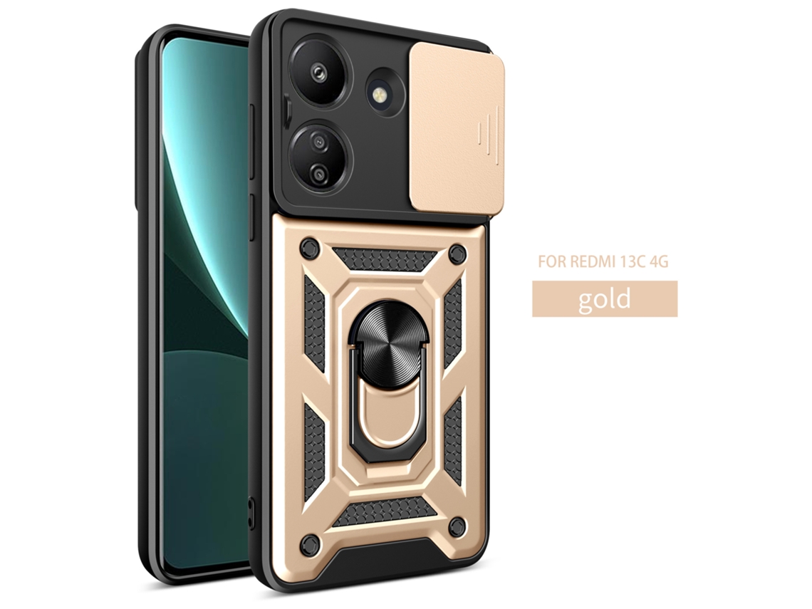 Adequado Para Capas De Celular Redmi Com Fivela Magnética Para Carro, Evitando Qrm Note 14 4g Banhado A Ouro (versão Internacional) - Rm Note 14 4g (r