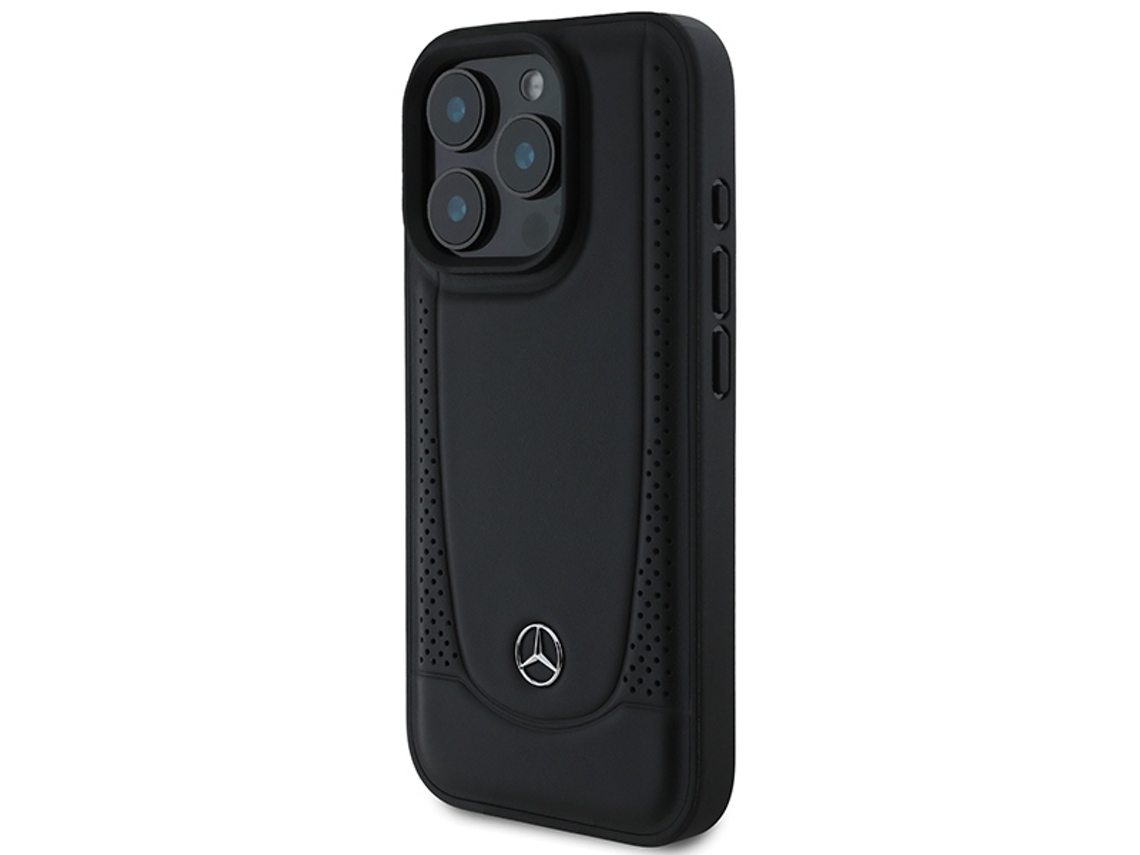Funda para iPhone 16 Pro MERCEDES Piel Sintética Negro