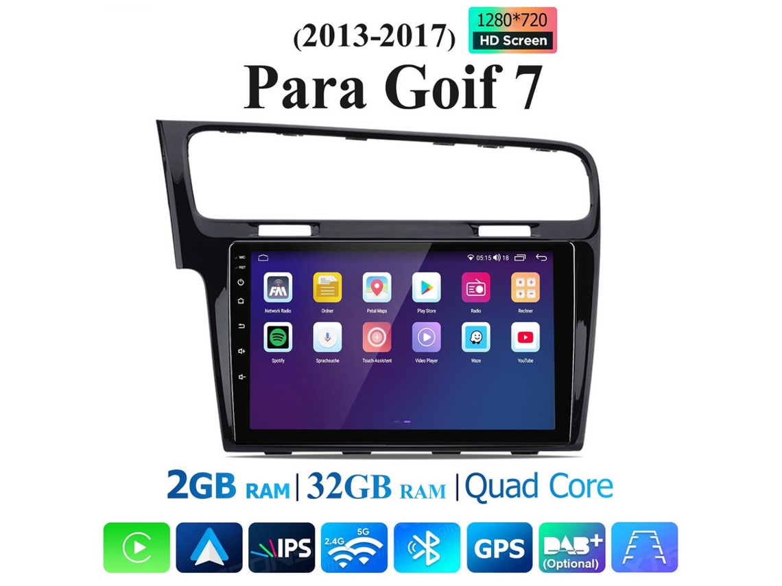 Gps Rádio Android Para Goif 7 (2013-2017) Gps E Android Auto Com Wi-fi Sem Fio, 2+32gb