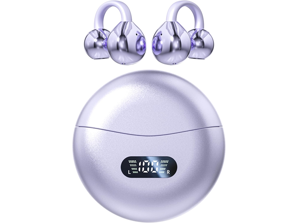 Auriculares Inalámbricos Bluetooth 5.4 Con Clip Y Estuche De Carga Inalámbrico (morado)