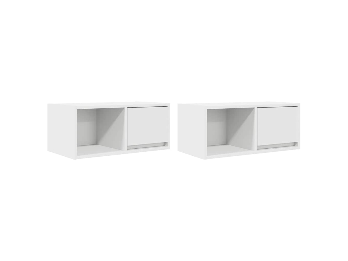 Juego de 2 muebles de TV Deriv. Madera blanca MAISON EXCLUSIVE (60 x 31 x 25,5 cm)