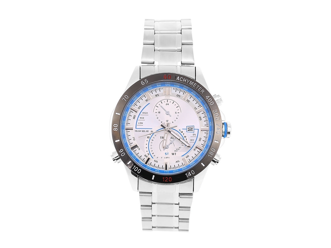 Reloj Analógico De Cuarzo Para Hombre Con Fecha Y Brazalete De Acero Inoxidable (esfera Blanca)