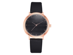 Reloj De Pulsera Disu Para Mujer, Elegante Y Moderno, Con Correa De Pu Y Movimiento De Cuarzo Negro.