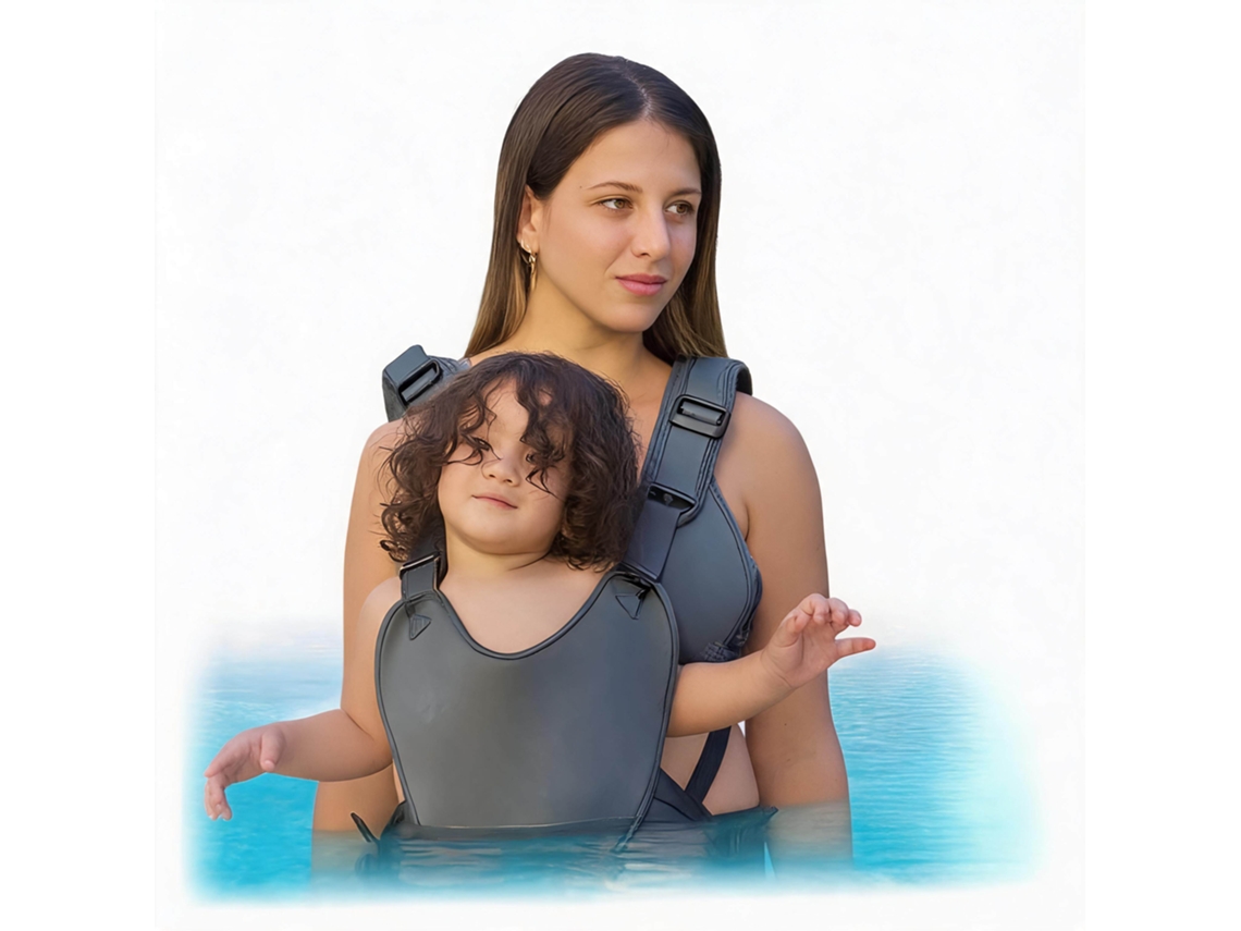 Portabebés Digitallab Para Agua Y Tierra Con Correas Ajustables, Asiento Ligero Para Piscina Y Playa - Gris Oscuro