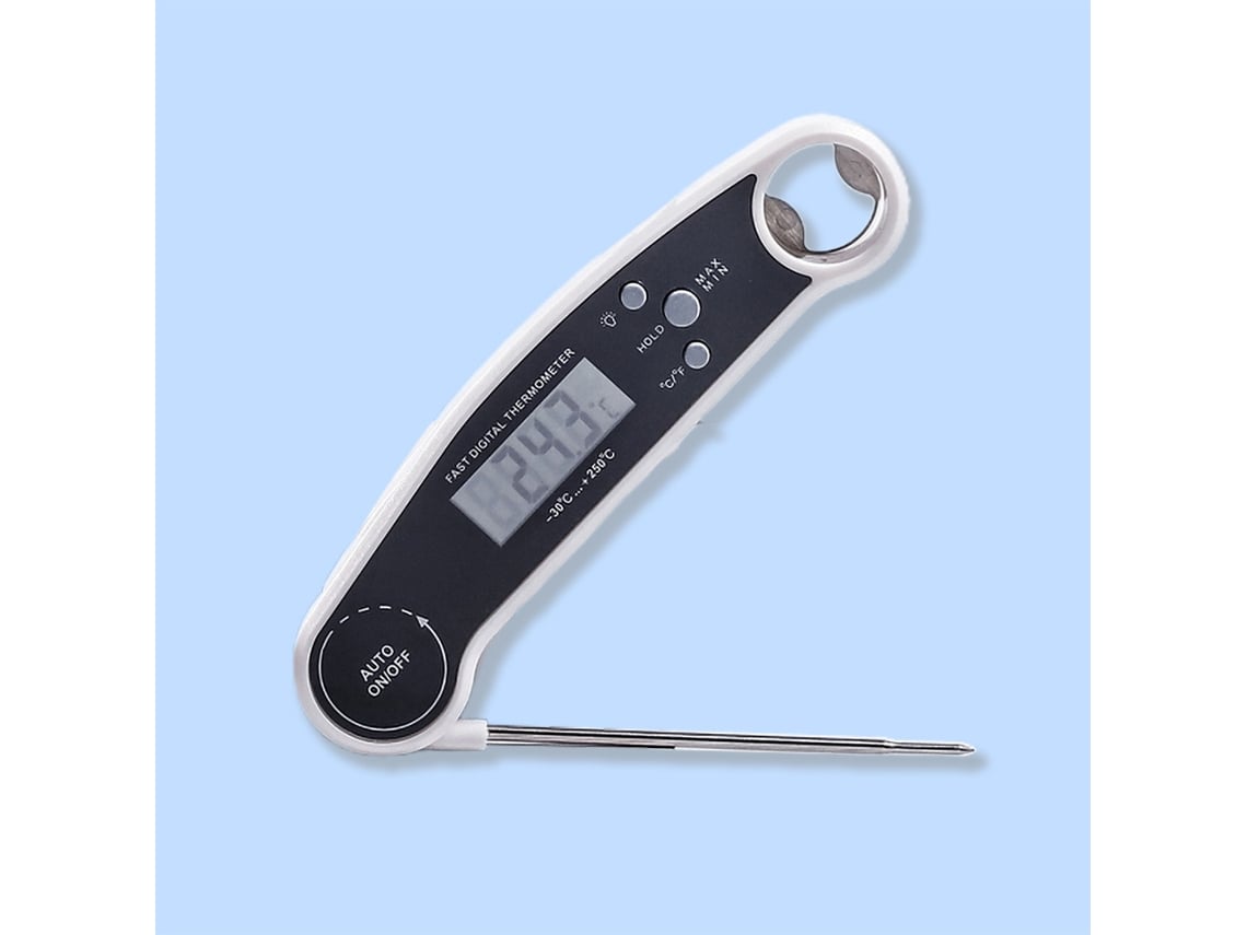 Termómetro Digital Plegable Para Alimentos - Blanco, Acero Inoxidable 304, Resistente Al Agua, Ideal Para Cocinar En Casa.