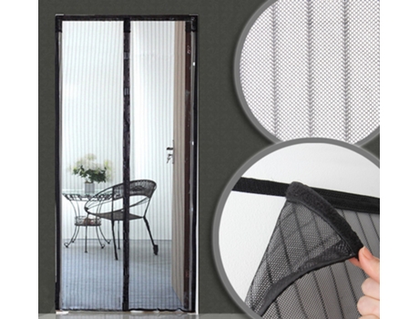 Mosquitera Cortina Magnética para Puerta - An 130xAl 215 cm - Negro