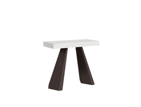 Consolas Diamante Small Premium Extensible hasta 196 cm ITAMOBY (90 x 40 x 77 cm - Paneles de Melamina - Fresno Blanco)