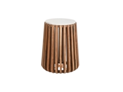 Mesita Auxiliar Marmol Mango Blanco 47x47x58cm