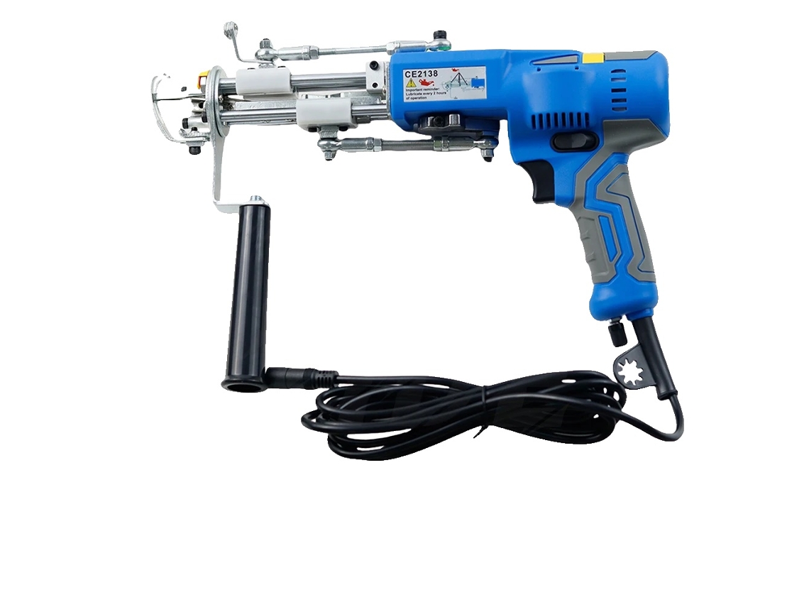 Pistola de tufting, velocidad ajustable, construcción metálica duradera, enchufe europeo.