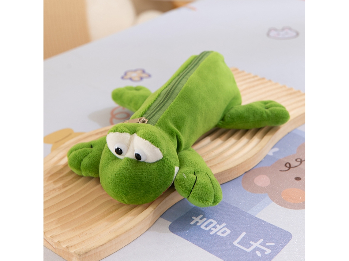 Estuche de peluche creativo, gran capacidad, diseño de dibujos animados – 1 pieza Rana Hexinyigjly