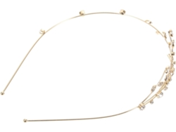 Tiara Feminina Leve Em Liga Dourada Com Strass E Design De Galho, Ideal Para Casamentos, Festas E Eventos Noturnos.