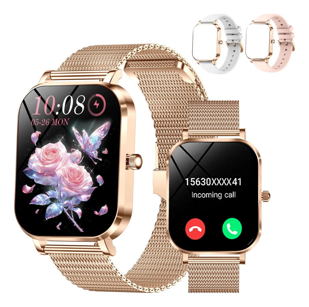 Reloj inteligente Mk90 para mujer, con Bluetooth, llamadas, frecuencia cardíaca, IP68, resistente al agua