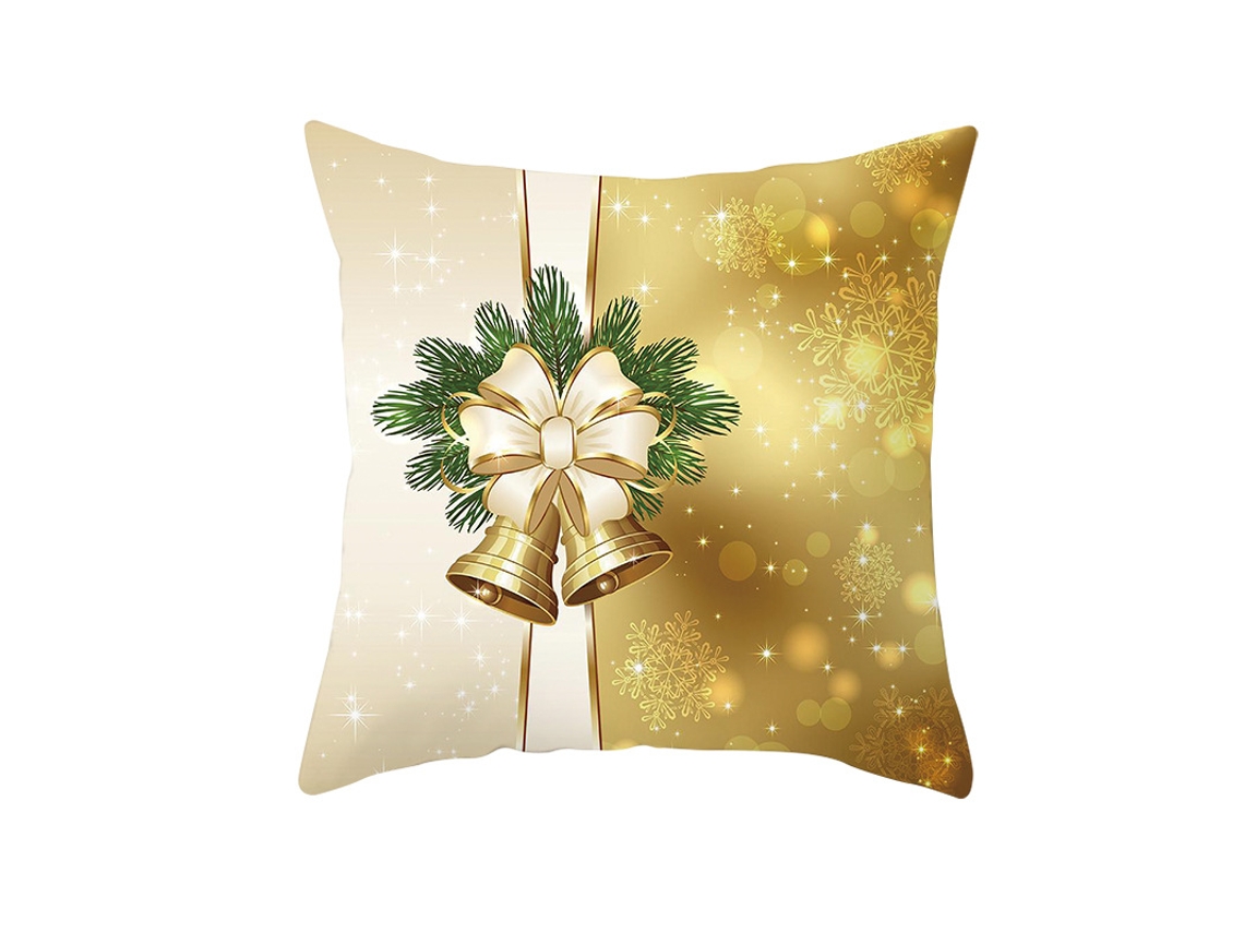 Serie de Funda Decorativa de Almohada Bola Dorada de Serie de Navidad